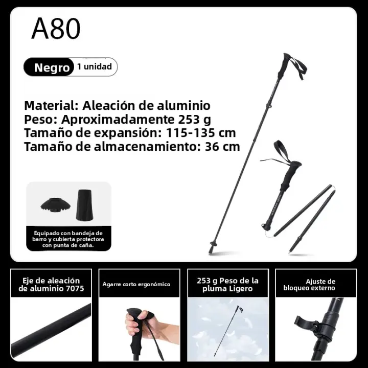 MOBI GARDEN Palo De Camuflaje Ultraligero De Aleación De Aluminio Plegable Para Senderismo Profesional Y Excursionismo - 1
