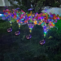 Lámpara Solar LED De Mariposa Coloreada Para Jardín Y Cerca De La Casa Fuente De Luz LED Exterior Impermeable Decoración De Fiestas Instalación Sencilla Material ABS - details 2