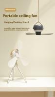 Ventilador De Techo Portátil Recargable Con Luz LED Y Control Remoto Para Exteriores Y Camping Ventilador Colgante Con Luz Nocturna Para El Hogar - details 2