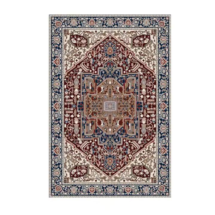 VIKAMA Alfombra De Estilo Persa Retro Plegable Y Lavable Imitación De Cachemira Para Entrada Puerta Dormitorio Sala De Estar Resistente Al Agua Y Antideslizante - 1