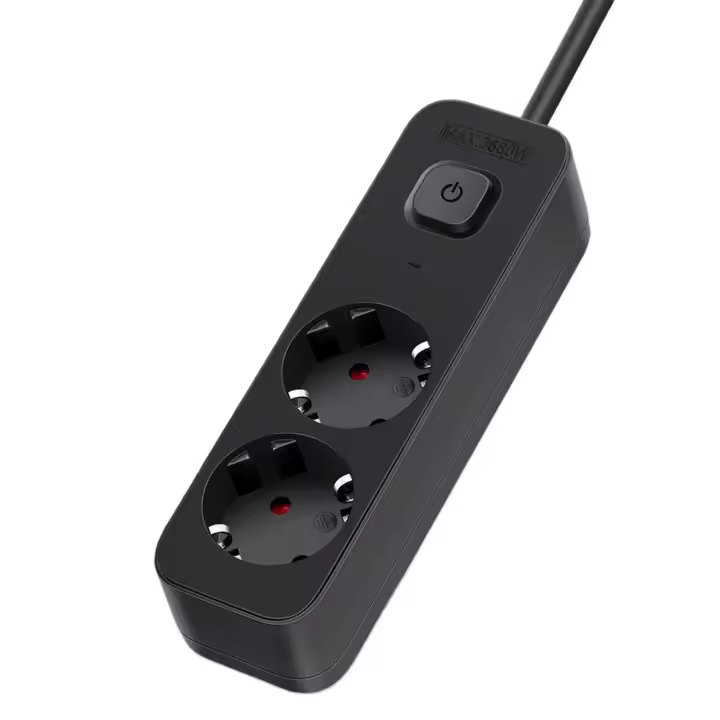 Aigostar Regleta Enchufes, Alargador Enchufe de 2 Enchufes con Interruptor GE0201 - 1