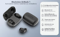 Blackview AirBuds 1 Auriculares Inalámbricos Bluetooth 5.0 NEGRO , Envio 24H - details 0