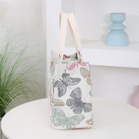 Nueva Bandolera De Lona Con Estampado Floral Bolsa De Almuerzo Portátil Con Varios Bolsillos Y Cierre De Cremallera Para El Día a Día - details 5