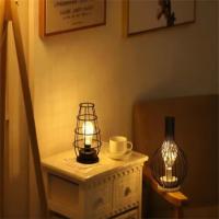 Lámpara De Mesa LED Decorativa Para Interior Diseño De Caja De Hierro Con Luces Nocturnas Batería Incluida Para Dormitorio Y Sala De Estar - details 7