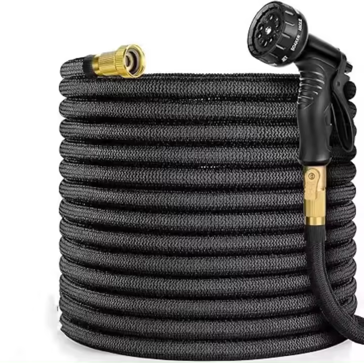 Manguera de Jardín Extensible de Doble Conector de Metal Alta Prisión, Tipo de Carrete,Adecuada para Riego de Jardín y Lavado de Coche - 1