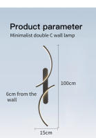 Lámpara De Pared Minimalista LED En Forma De C Moderna Para Decoración De Hogar Iluminación Perfecta Para Sala De Estar Dormitorio Pasillo Oficina - details 16