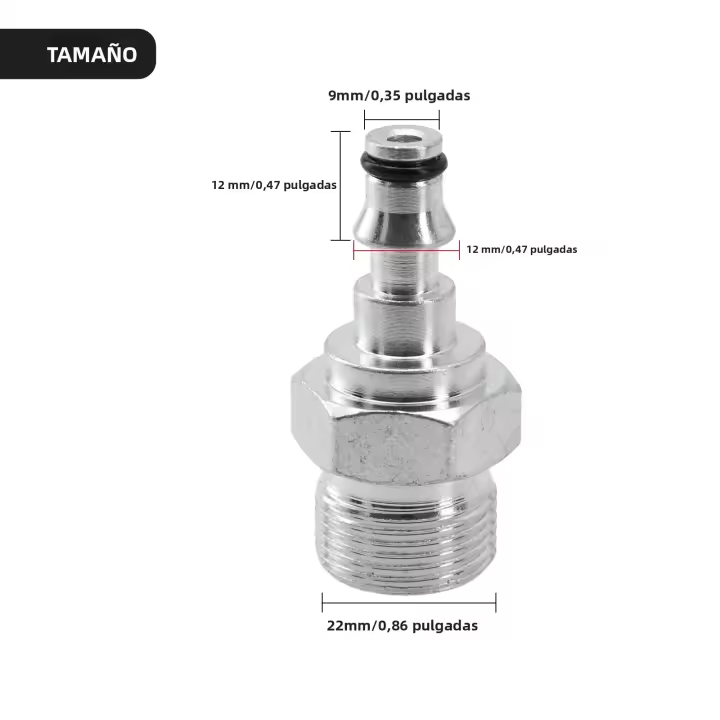 Adaptador De Conexión Rápida Para Lavaradora De Alta Presión a M14/M22 Herramienta De Limpieza De Coche Jardín Material De Acero Aluminizado - 1