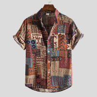 Camisa Havaiana Para Hombres Verano Manga Corta Estilo Boho Patrón Geométrico Casual Blusa De Playa Polyester Y Algodón - details 4