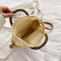 Crossbody Bag Women's Bag Straw Shoulder Bag New Fashion Leisure Bag Woven Beach Bag Handbag, 23*19*8cm, Off-white - details 4