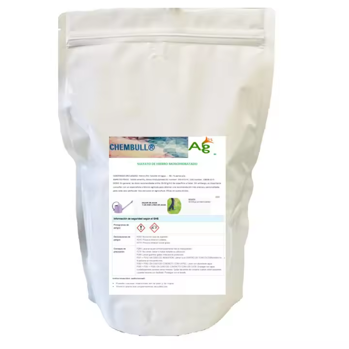 Sulfato de Hierro | 1 Kg Hogar Jardín | Agrobull® | carencias de hierro | para cesped, praderas - 1