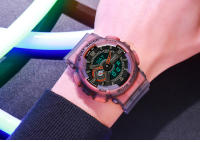 Reloj Deportivo Para Hombre SNADA 2025 Resistente Al Agua Con Pantalla Dual Fluorescente Y Cuarzo Digital Resina Correa Bucle Estilo Sport - details 1