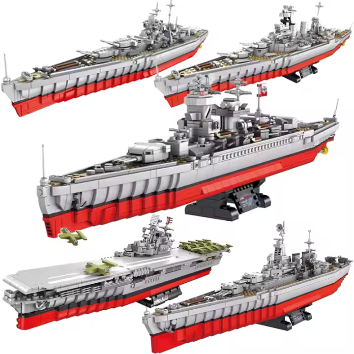 Bloques De Construcción Militar WW2 Gran Buque De Guerra Modelo En Ladrillo Juguete Educativo Para Niños Regalo De Fiestas Para Niños Hombres - 1