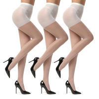 Kave 3 Pares De Medias De Tela Ultrafinas Para Mujer Cintura Alta Translúcidas Medias Hasta La Cadera Material Poliéster Spandex - details 2