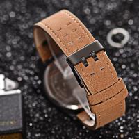 Reloj De Hombre Moda Cuarzo Correa De Cuero Militar Calendario Reloj De Pulsera Casual Marcadores Numerales Arábigos Acero Inoxidable - details 7