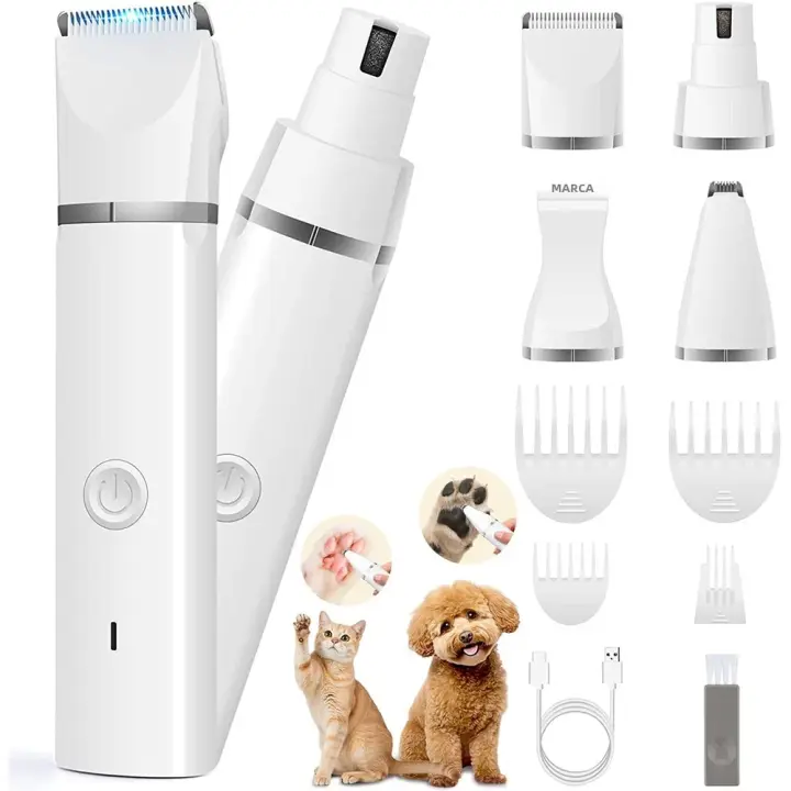 Kit De Aseo Para Perros Y Gatos Recortadora De Pelo Batería Recargable Silenciosa Cortador De Uñas Y Afeitadora Para Mascotas - 1