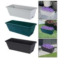 2 Piezas De Macetas Rectangulares Para Ventanas Con Agujeros Para Drenaje Decoración De Jardín Exterior Macetas Para Plantas En Casa - details 3