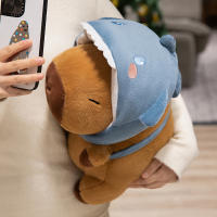 Mochila De Peluche Con Cabeza De Tiburón Y Diseño De Capibara Juguete Adorable Regalo De Cumpleaños O Festivos Para Niños O Amigos - details 1