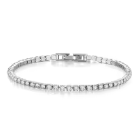 Pulsera De Tenis Clásica De 2 Piezas Con Diamantes De Agua Micro-inlaid Y Circonita Cubica De 3mm Pulsera De Metal Para Mujer - details 3