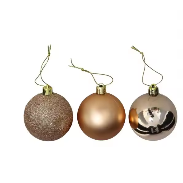 Gerimport Bola Decorativa de 6 cm en Set de 36 Piezas Color Oro Estilo Motley - 1