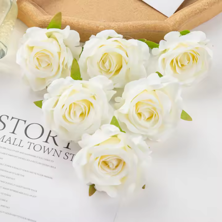 5/10Pcs Rosas De Seda Artificiales Para Boda Decoración De Navidad En Caja De Caramelos Arreglo Floral Para Fiesta Y Jardín - 1
