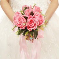Bouquet De Novia Artificial De Rosa Peonia Y Orchidáceas En Seda De Alta Calidad Suministro De Boda Flores Artificiales - details 5