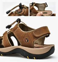 Sandalias De Verano Para Hombre En Cuero Genuino Zapatos Casuales Para Exterior Sandalias De Cuero Para Playa Zapatos Romanos Talla Grande 38-48 - details 5