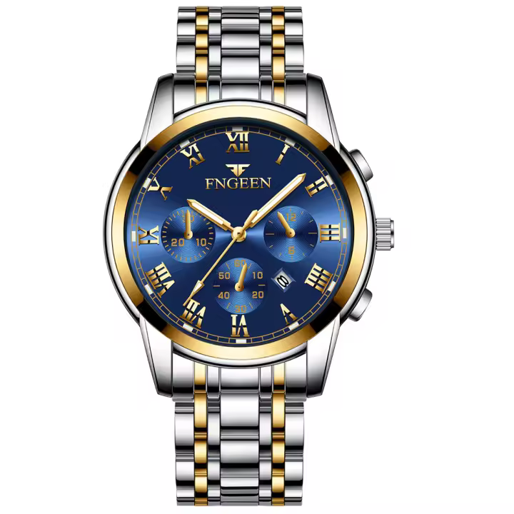 Reloj De Pulsera De Lujo Para Hombre BINBONG 2023 Reloj De Cuarzo Deportivo Resistente Al Agua Con Fecha Y Manos Luminosas Correa De Acero Inoxidable Estilo Casual - 1