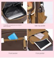 Mochila Grande Capacidad Para Escuela Kapybara Explosiva Estilo Preppy Con Dibujos Animados Para Estudiantes De Secundaria Material De Poliéster Con Forro Trenzado Cierre De Cremallera - details 5