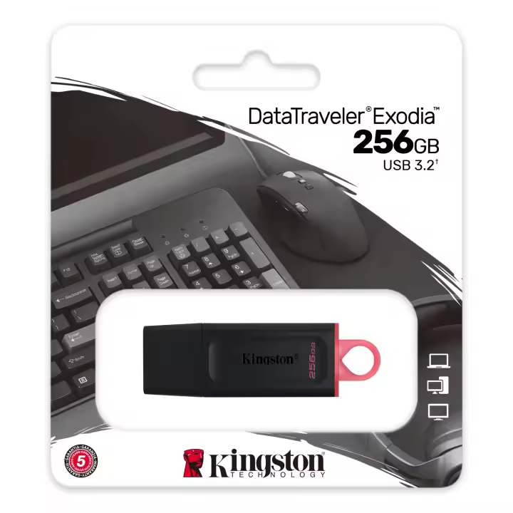 Pendrive Kingston 256GB USB 3,2 Gen 1 unidad Flash USB DataTraveler Exodia con tapa protectora USB Pen Drive DTX - 1