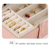 Caja De Almacenamiento De Joyas De Cuero PU Portátil Gran Capacidad Para Viaje Organizador De Joyas Con Mostrador a Prueba De Polvo Para Collares Pendientes Y Anillos - details 9