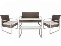 Gerimport Set de Mobiliario de Jardín 4 Piezas  Conjunto de Exterior Moderno y Resistente para Terraza y Patio  Sillas, Banco y Mesa con Diseño Elegante para Espacios al Aire Libre  Calidad y Comodidad - details 1
