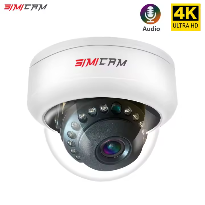 Cámara De Seguridad IP Dome 4K POE DC 12V 4MP/5MP/8MP Visión Nocturna Para NVR CCTV Audio Dome Camera Doméstica IP Onvif - 1