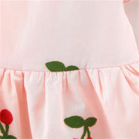 Vestido De Verano Para Bebé Niña Con Bordado De Cereza Cuello Redondo Y Manga Volante Vestido De Princesa Para Niñas Ropa Infantil - details 6
