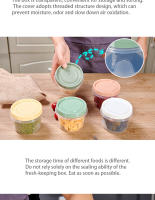 Caja De Almacenamiento De Alimentos Redonda 500ml Pack De 4 Para Frutas Y Aperitivos Microwaviable Y Tapa Sellada Para Refrigerador - details 5