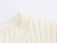 Vestido Tejido De Pescuezo Slimming Estilo Europeo Y Americano Nuevo Verano 2024 Cintura Delgada Hueco A-Line Manga Corta Cuello Redondo Streetwear Longitud Media Pierna Para Mujer - details 13