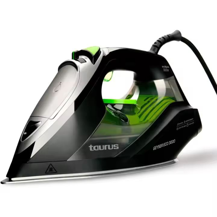 Taurus Plancha 3000W, Elimina Virus y bacterias, Punta de precisión, regulador de Vapor y Temperatura, antical Recargable, Suela anodizada ultradesliante, Negro - 1