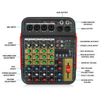 Mezclador De Audio 6 Canales Con Efecto AUX Y Potencia Fonética De 48V USB Consola De Mezcla Profesional EU/US Plug - details 0