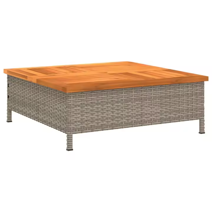 Mesa de Jardín y Madera de Acacia gris 70x70x25 cm - 1