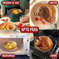 BIT . 200 UD. Papel Freidora Aire Cuadrado de 20cm o 16 cm+ Aceitera+Guantes+Dosificador Aceite de Regalo. 200 Piezas de Papel para Freidora de Aire. Papel Air Fryer Cuadrado. Moldes Papel Freidora de Aire 100% Grado Alimenticio. - details 5