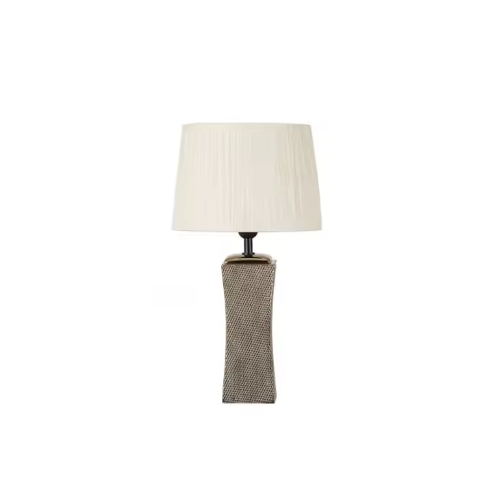 Fabrilamp - Sobremesa Ceramica Palo Santo 1xe27 Bronce Dorado C/pant Beis 50.5x28x28 Cm - 1