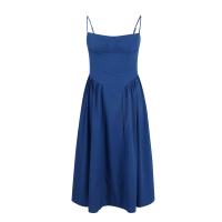 Vestido Midi Elegante Y Delgado Sin Espalda Para Mujer Vestido De Fiesta De Verano Elegante Con Suspensión Sólida Vestidos Para Mujer - details 16