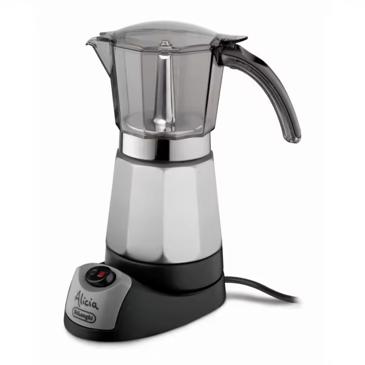 Delonghi - Alicia Cafetera Italiana Eléctrica. Hasta 9 tazas y 550W de sabor. Modelo EMK9 Plateado - 1
