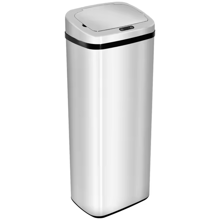 HOMCOM Cubo de Basura para la Cocina Inteligente de Acero Inoxidable 50L con Apertura Automática y Hermético - 1