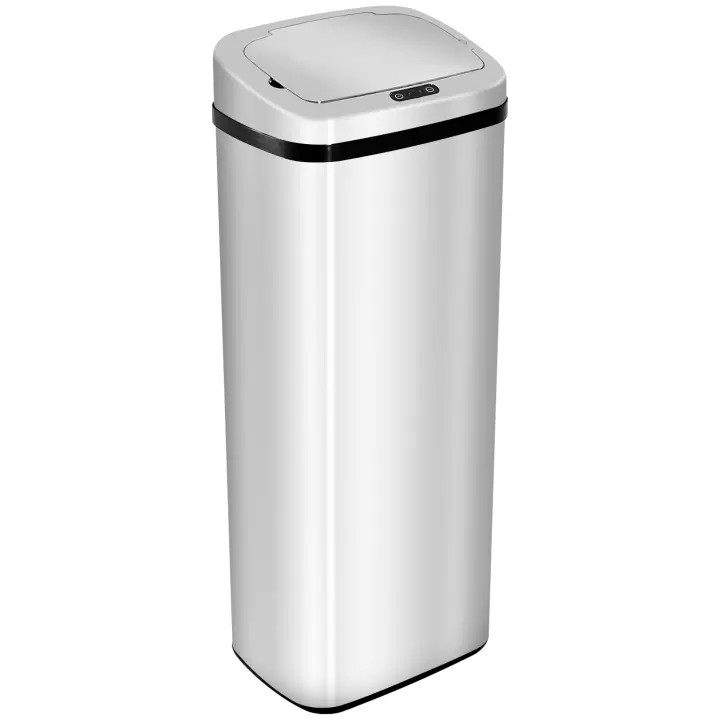 HOMCOM Cubo de Basura para la Cocina Inteligente de Acero Inoxidable 50L con Apertura Automática y Hermético - 1