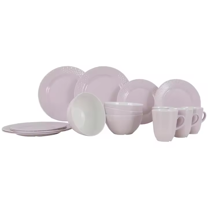 Gimex - Royal Line - Vajilla - Pastel - Rosa - 16 Piezas - 1