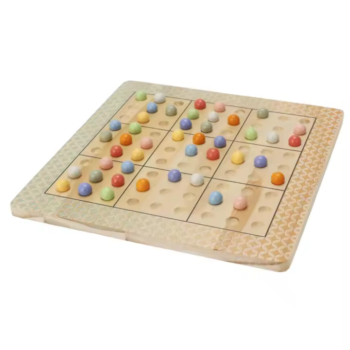 WELL HOME - Juego de tablero de DESAFÍO SUDOKU en madera con bolsa de algodón - 1