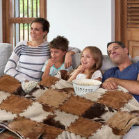 Manta De Terciopelo Suave Con Patrón De Parches Apto Para Niños Adultos Y Adolescentes Para Sofá Cama Manta Caliente Para Viajes Y Picnics - details 2