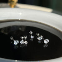 Pendientes De Crystals Zirconia Para Mujer 1Pareja De Estilo Helix Y Bone Nail Piercing En Acero Inoxidable Joyería De Regalo - details 18