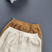 Pantalones Harem De Algodón Para Niños Y Niñas Estilo Casual Color Sólido Transpirables Verano Cierre Elástico Talla True Fit - details 12