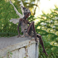 Estatua De Hada Floral Decoración De Jardín Durabilidad Calidad Para Fuente De Exterior Paisajismo Jardinera Regalo - details 13